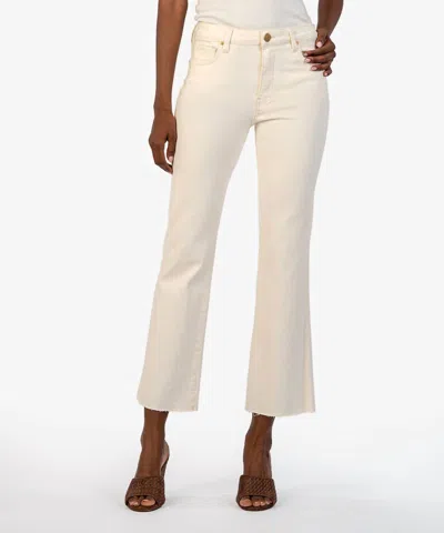 Kut From The Kloth Kelsey High Rise Ankle Flare Jeans In Ecru