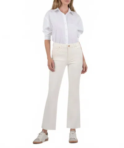 Kut From The Kloth Kelsey High Rise Ankle Flare Jeans In Ecru In White