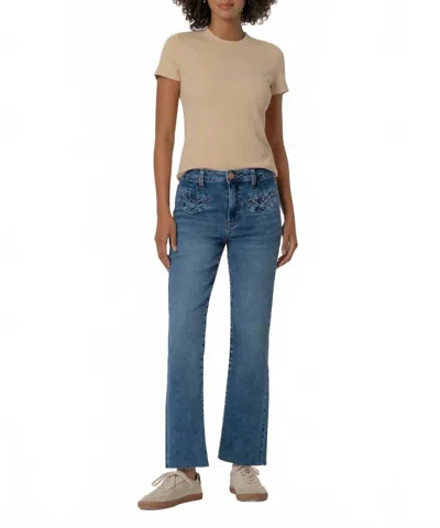 Kut From The Kloth Kelsey High Rise Ankle Flare Jeans In Excitement Wash In Blue