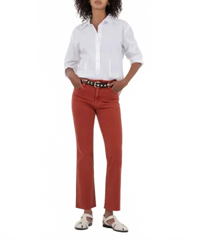 Kut From The Kloth Kelsey High Rise Ankle Flare Jeans In Paprika In Red