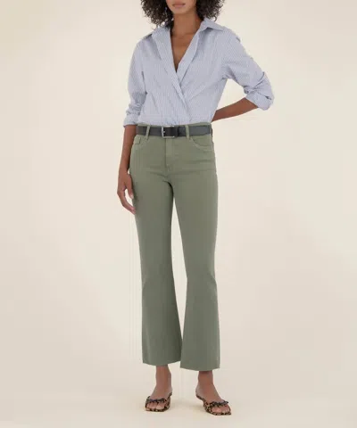 Kut From The Kloth Kelsey High Rise Ankle Flare Jeans In Sage In Green