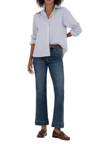 Kut From The Kloth Kelsey High Rise Ankle Flare Jeans In Vibrant Wash In Blue