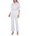 Kut From The Kloth Kelsey High Rise Ankle Flare With Raw Hem In Optic White In White