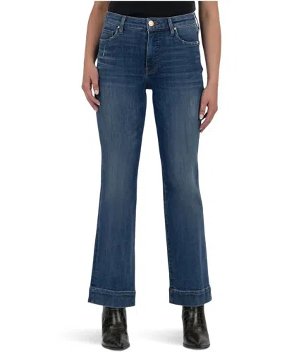 Kut From The Kloth Kelsey High Rise Ankle Flare With Wide Hem Jean In Vibrant In Blue