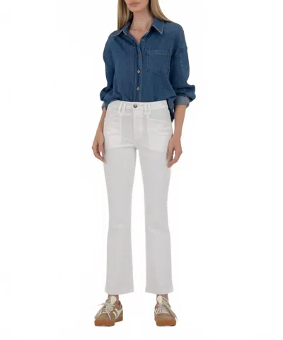 Kut From The Kloth Kelsey High Rise Ankle Jeans In Cream In Blue