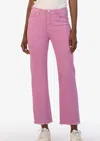 Kut From The Kloth Meg High Rise Fab Ab Raw Hem Jeans In Peony Pink In Purple
