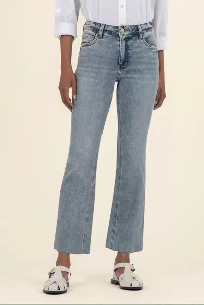 Kut From The Kloth Kelsey High Rise Fab Ab Ankle Flare Jeans In Devotion In Multi
