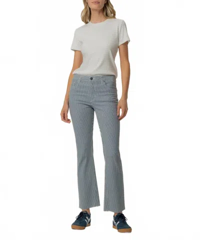 Kut From The Kloth Kelsey High Rise Fab Ab Ankle Flare Jeans In Navy/ivory In Multi