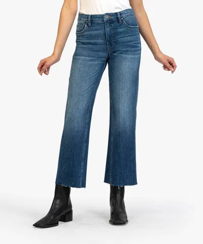 Kut From The Kloth Kelsey High Rise Fab Ab Ankle Flare Jeans In Royal Wash In Multi