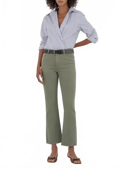 Kut From The Kloth Kelsey High Rise Fab Ab Ankle Flare Jeans In Sage In Green