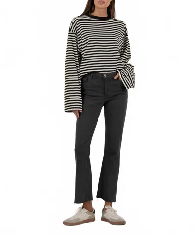 Kut From The Kloth Kelsey High Rise Fab Ab Ankle Flare Leg Jeans In Pewter Green In Black