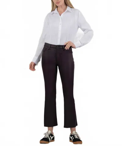 Kut From The Kloth Kelsey High Rise Raw Hem Ankle Flare Jeans In Sangria In Black