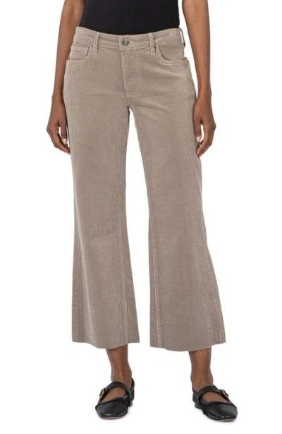 Kut From The Kloth Kelsey High Waist Ankle Flare Corduroy Pants In Beige