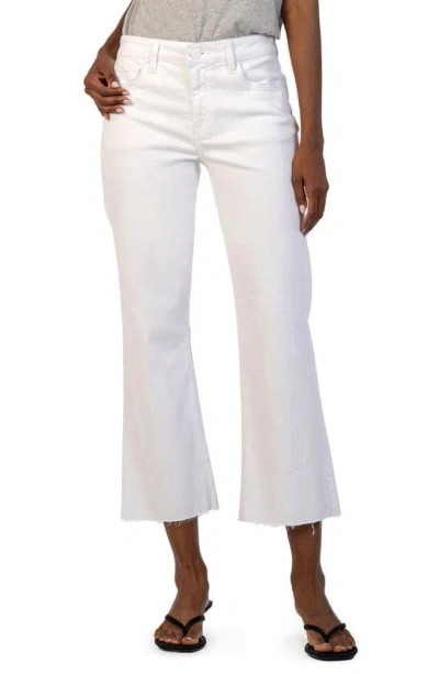 Kut From The Kloth Kelsey High Waist Crop Flare Jeans In Optic White