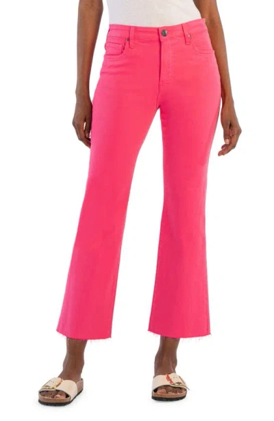 Kut From The Kloth Kelsey High Waist Flare Ankle Jeans In Bubble Gum