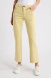 Kut From The Kloth Kelsey High Waist Flare Ankle Jeans In Lemon