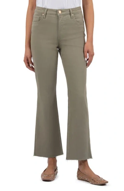 Kut From The Kloth Kelsey High Waist Flare Ankle Jeans In Moss