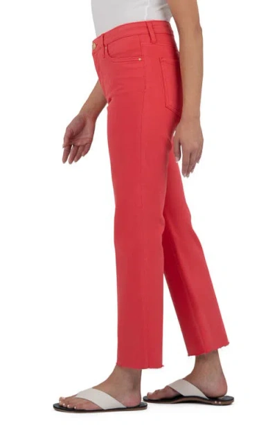 Kut From The Kloth Kelsey High Waist Flare Ankle Jeans In Strawberry