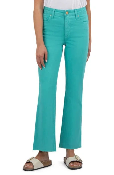 Kut From The Kloth Kelsey High Waist Flare Ankle Jeans In Turquoise