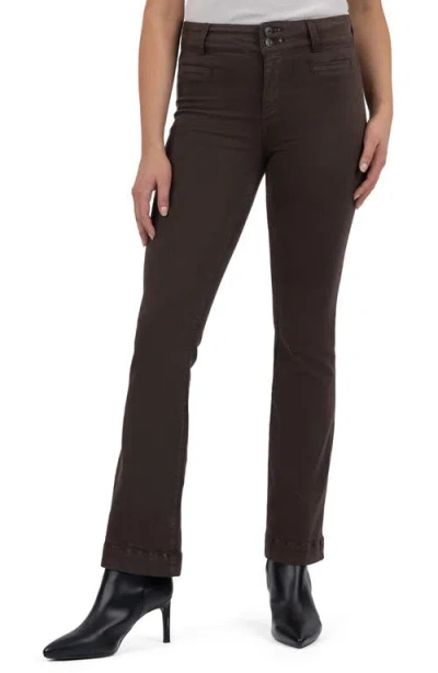 Kut From The Kloth Kelsey High Waist Kick Flare Jeans In Brown