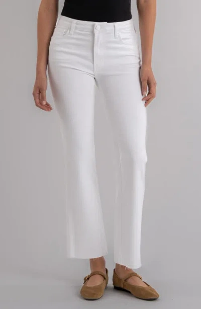 Kut From The Kloth Kelsey High Waist Raw Hem Ankle Flare Leg Jeans In White