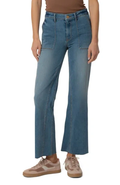 Kut From The Kloth Kelsey High Waist Raw Hem Kick Flare Jeans In Civilize