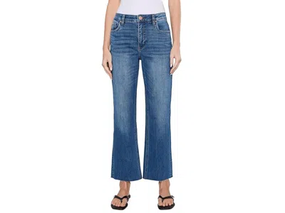 Kut From The Kloth Kelsey High-rise Fab Ab Ankle Flare Women's Jeans Wonderful: 4 27.5 In Blue