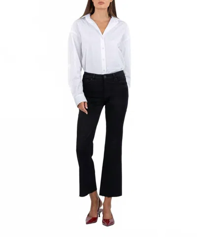 Kut From The Kloth Kelsey Mid Rise Ankle Flare Inset Leg Jean In Black