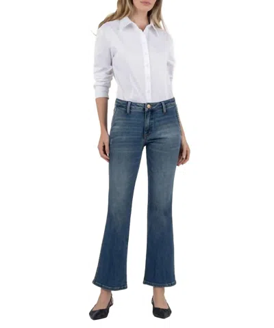 Kut From The Kloth Kelsey Mid Rise Ankle Flare Jean In Effectiveness In Blue