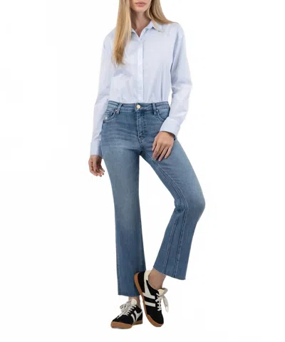 Kut From The Kloth Kelsey Mid Rise Ankle Flare Jeans In Motivation In Multi