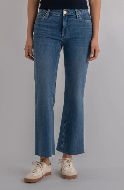 Kut From The Kloth Kelsey Raw Hem Ankle Flare Jeans In Blue
