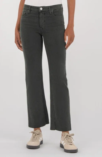Kut From The Kloth Kelsey Raw Hem Ankle Flare Jeans In Green