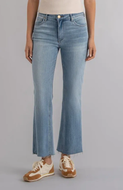 Kut From The Kloth Kelsey Raw Hem Ankle Flare Jeans In Blue