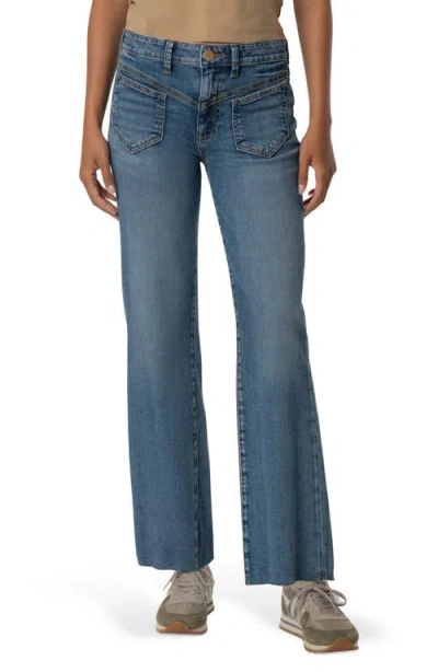 Kut From The Kloth Kelsey Raw Hem High Waist Ankle Flare Jeans In Blue