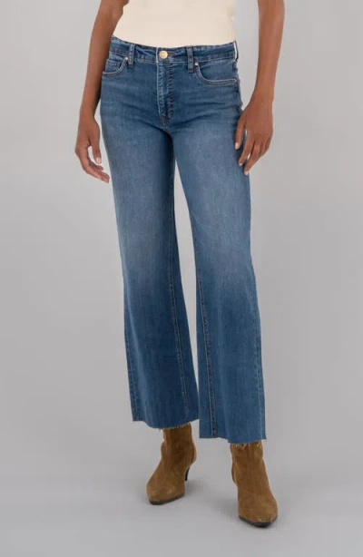 Kut From The Kloth Kelsey Raw Hem Kick Flare Jeans In Blue