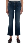 Kut From The Kloth Kelsey Raw Hem Mid Rise Ankle Flare Jeans In Blue
