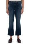 Kut From The Kloth Kelsey Raw Hem Mid Rise Ankle Flare Jeans In Blue