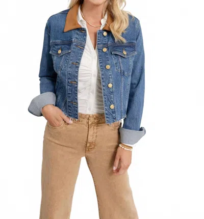 Kut From The Kloth Kerry Cropped Jacket In Dark Denim In Blue