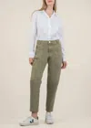 Kut From The Kloth Kiera High Rise Slim Leg Barrel Jean In Olive In Green