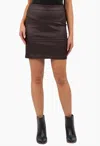 Kut From The Kloth Kilah Paneled Coated Miniskirt In Chocolate In Brown