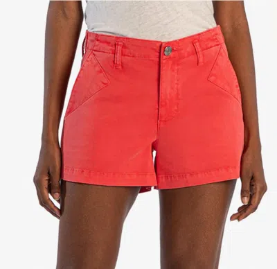 Kut From The Kloth Kimia Denim Shorts In Cayenne In Red