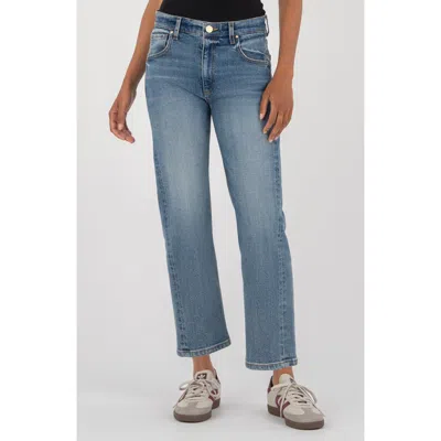 Kut From The Kloth Kit Mid Rise Ankle Baggy Straight Leg Jeans In Blue