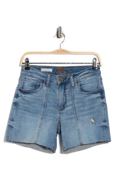 Kut From The Kloth Kity Raw Hem Denim Shorts In Blue