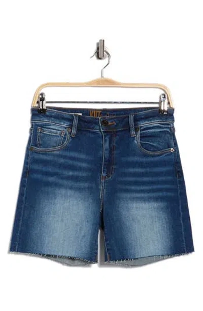 Kut From The Kloth Kity Raw Hem Denim Shorts In Blue