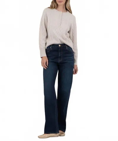 Kut From The Kloth Lacy Front Button Sweater In Off White In Gray