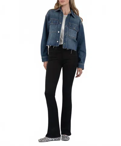Kut From The Kloth Lana Denim Jacket In Assertiveness In Blue