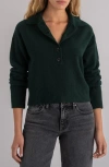 Kut From The Kloth Lilia Boxy Half Button Sweater In Green