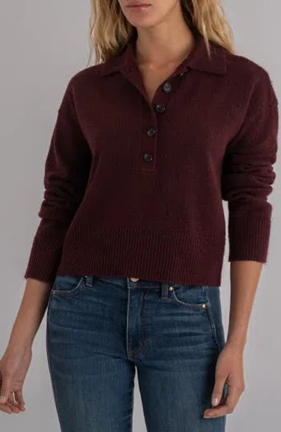 Kut From The Kloth Lilia Boxy Half Button Sweater In Purple