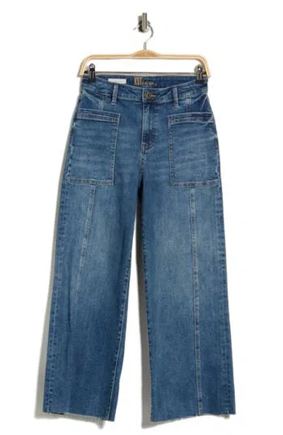 Kut From The Kloth Lily High Waist Raw Ankle Wide Leg Jeans In Blue