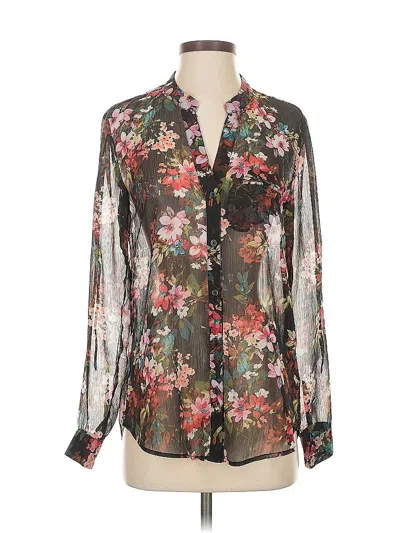 Pre-owned Kut From The Kloth Long Sleeve Blouse In Black